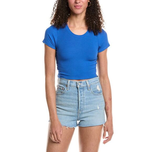 KatieJnyc Tops - Katiejnyc Womens  Livi Ribbed T-Shirt, Blue